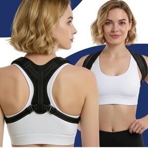 Posture Corrector for Men and Women, Medium/Large (Chest 30"-43"), Black